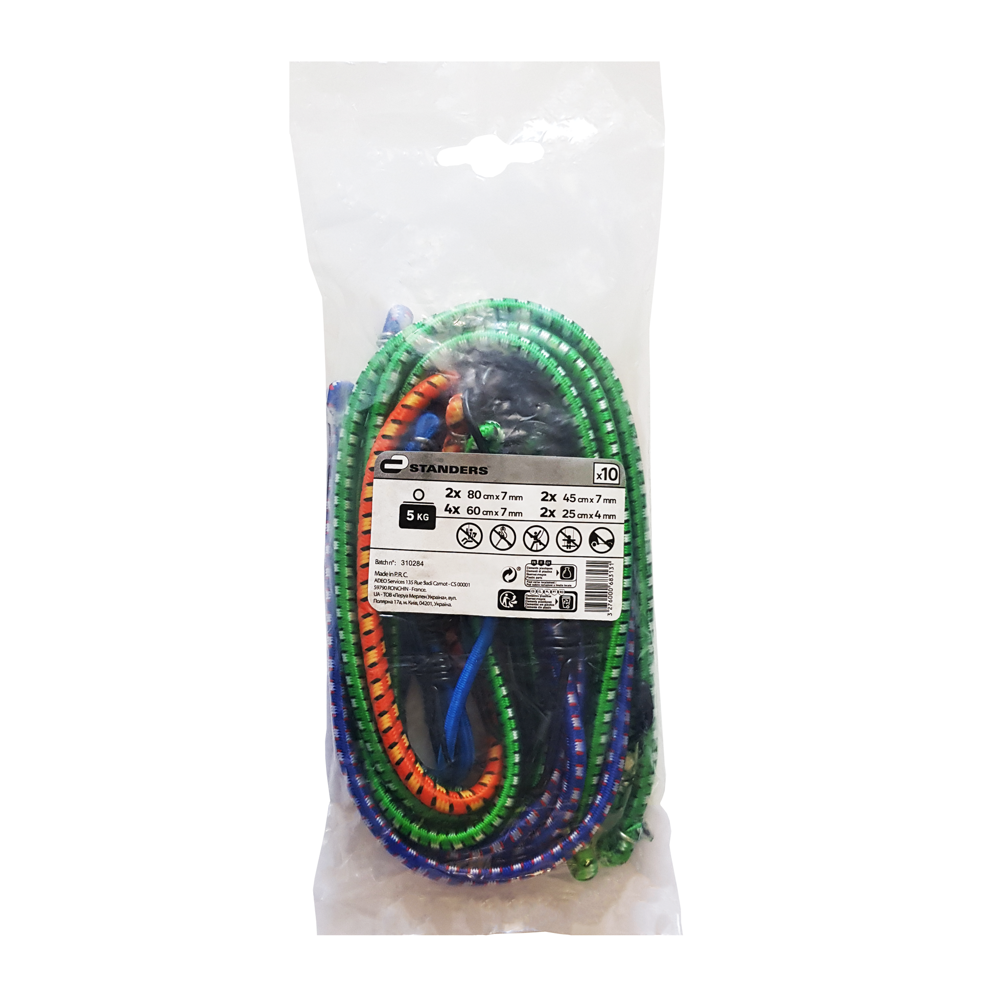 Cavo elastico blu e verde e arancione L 1 m Ø 4 mm