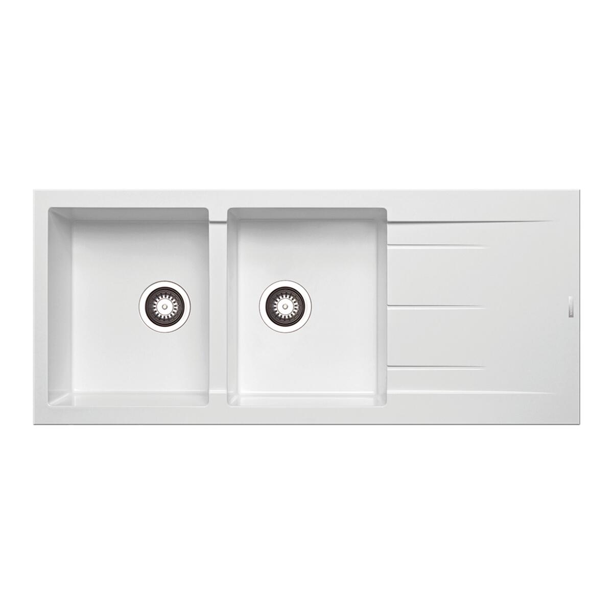 Lavello da incasso DELINIA Alazia 116 x 50 cm 2 vasche con gocciolatoio