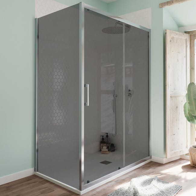 Box Doccia Angolare Porta Scorrevole E Lato Fisso Rettangolare Bilbao 170 X 80 Cm H 190 Cm In Vetro Temprato Spessore 6 Mm Fume Cromato Leroy Merlin Box Doccia Plastica Leroy Merlin