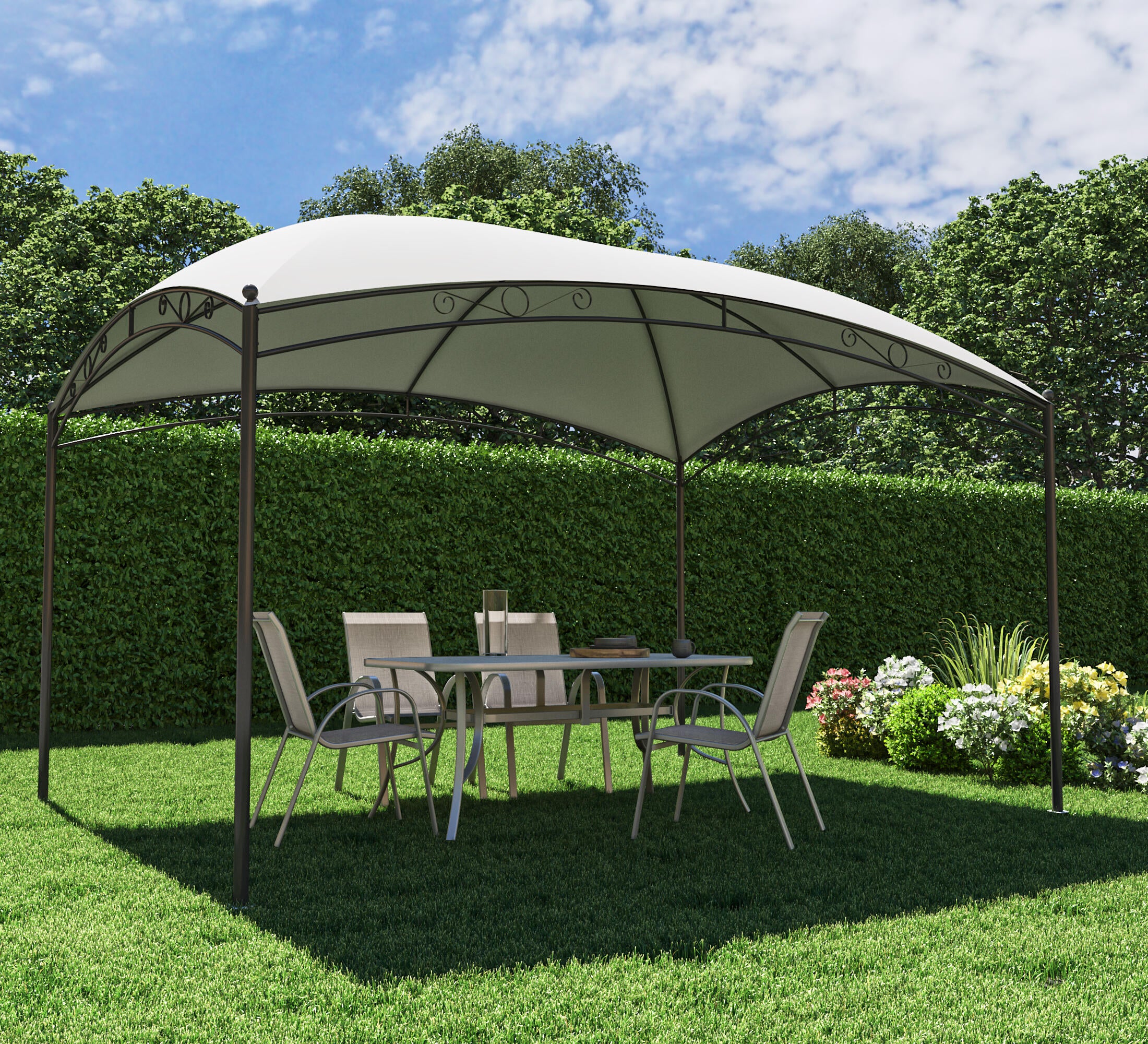 Pergola acciaio Cupola occo bianco L 296 cm x P 396 cm, H 2.67 m