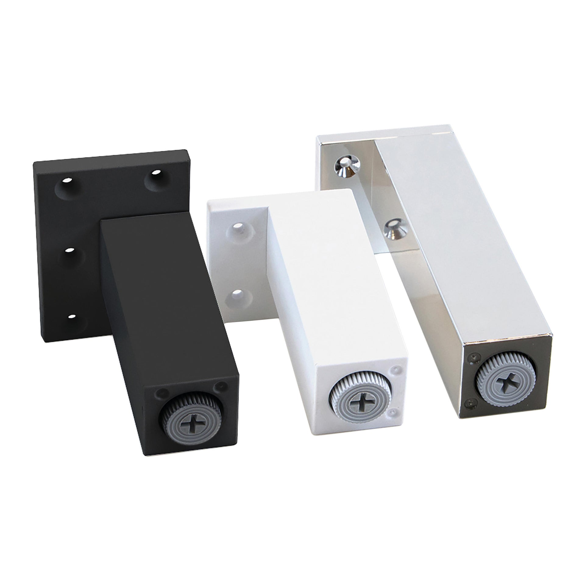 Emuca Set 4 Gambe Per Mobili | Altezza 30mm | Plastica ABS Grigio Metallizzato | Piedini Impilabili - Foto 5