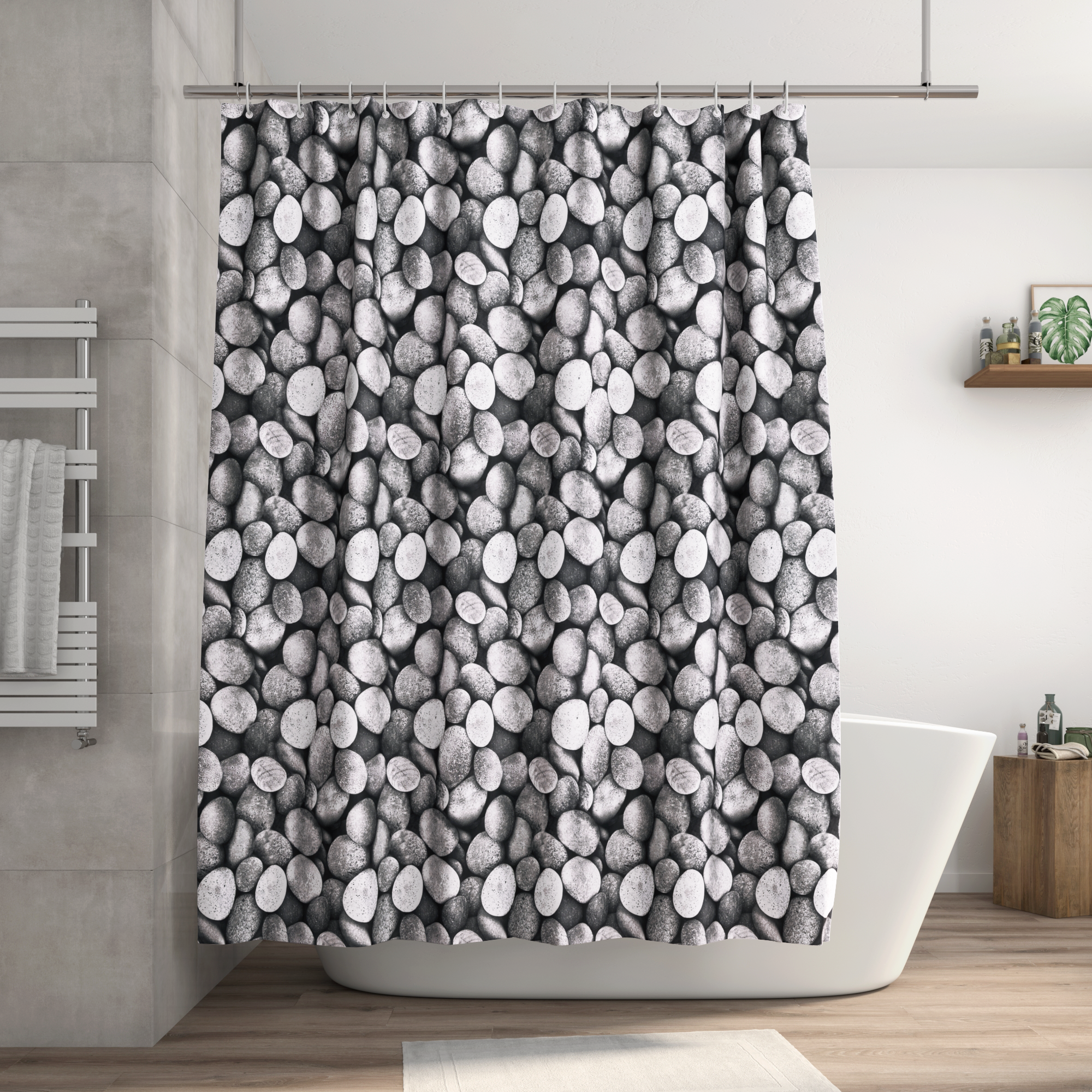 SEALSKIN Coloris Tenda da Doccia, Poliestere, Ecru, 180 x 200 cm