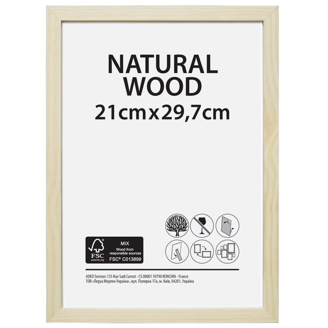 Cornice Natural wood naturale per foto da 21x29.7(A4) cm - 1