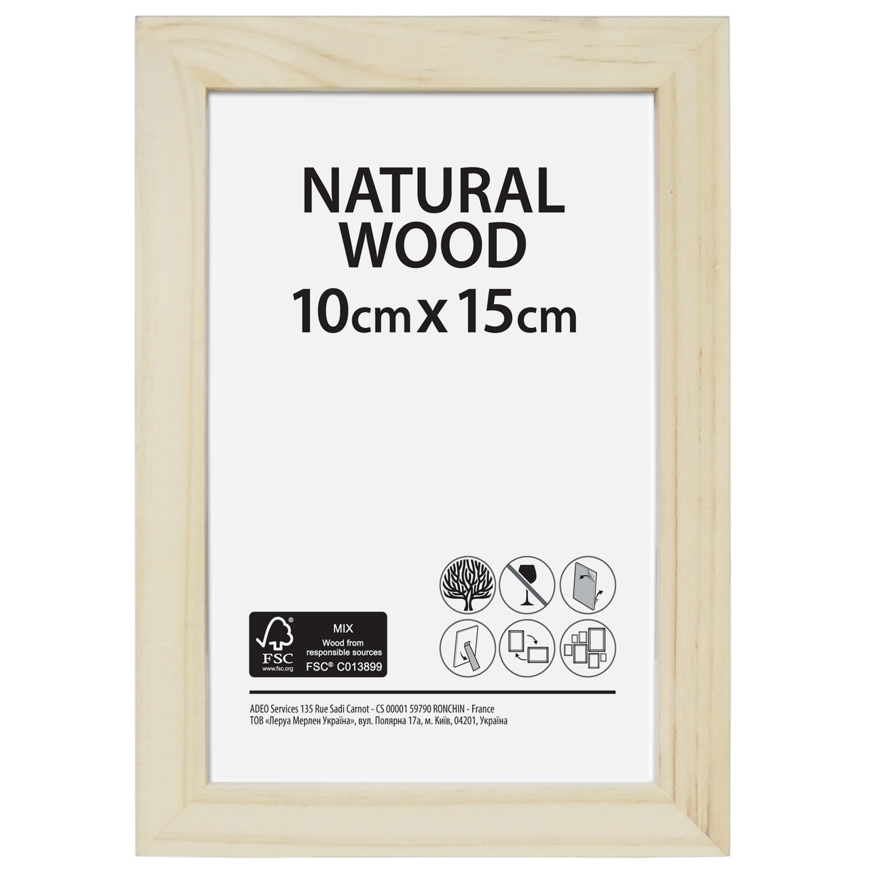 Cornice Natural wood naturale per foto da 10x15 cm - 1