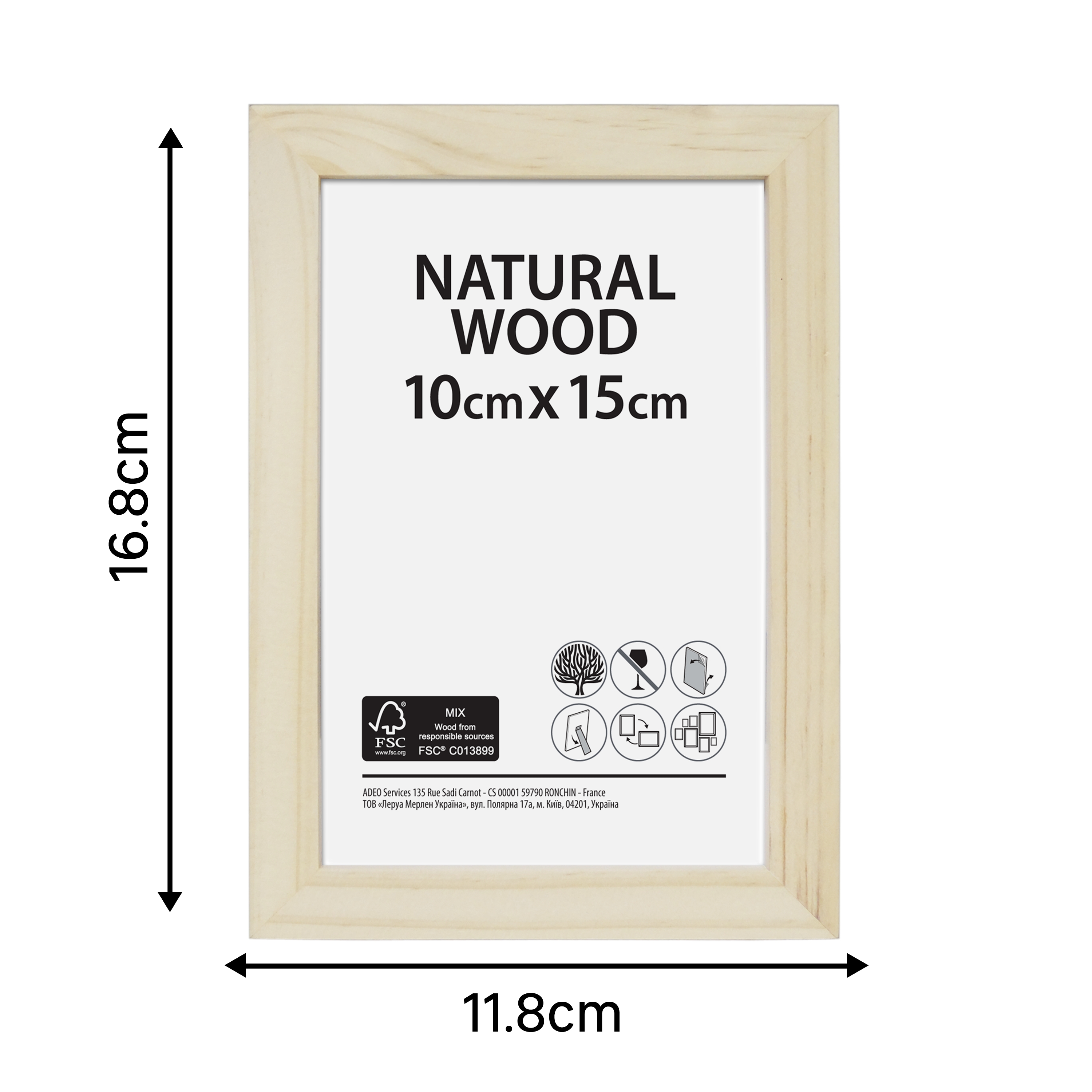 Cornice Natural wood naturale per foto da 10x15 cm - 11
