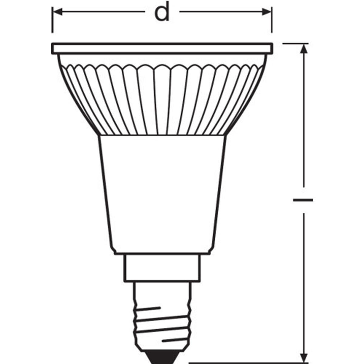 Lampadina LED, E14, Faretto, Trasparente, Luce calda, 5.2W=350LM (equiv 50 W), 36° dimmerabile, OSRAM - 8