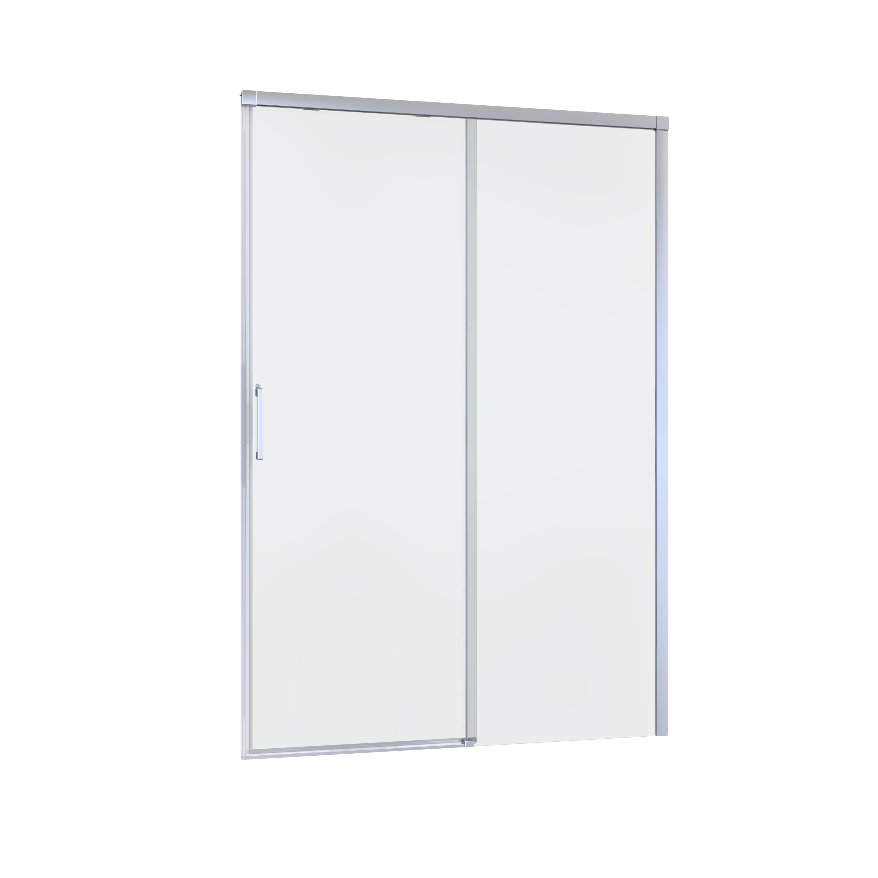 Porta doccia 1 anta fissa + 1 anta scorrevole Remix 120 cm, H 195 cm in vetro, spessore 8 mm trasparente cromato - 8