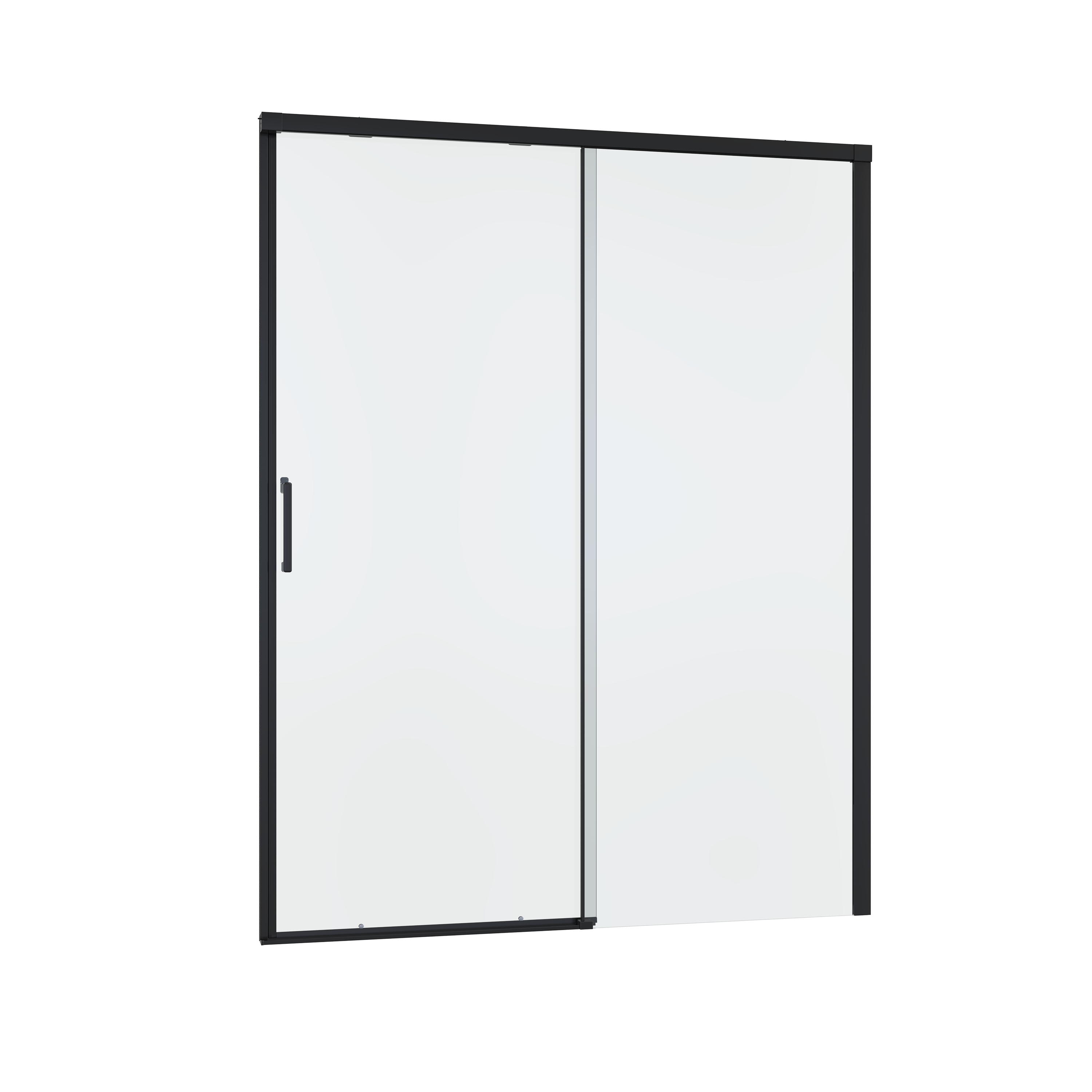 Porta doccia 1 anta fissa + 1 anta scorrevole Remix 160 cm, H 195 cm in vetro, spessore 8 mm trasparente nero - 7