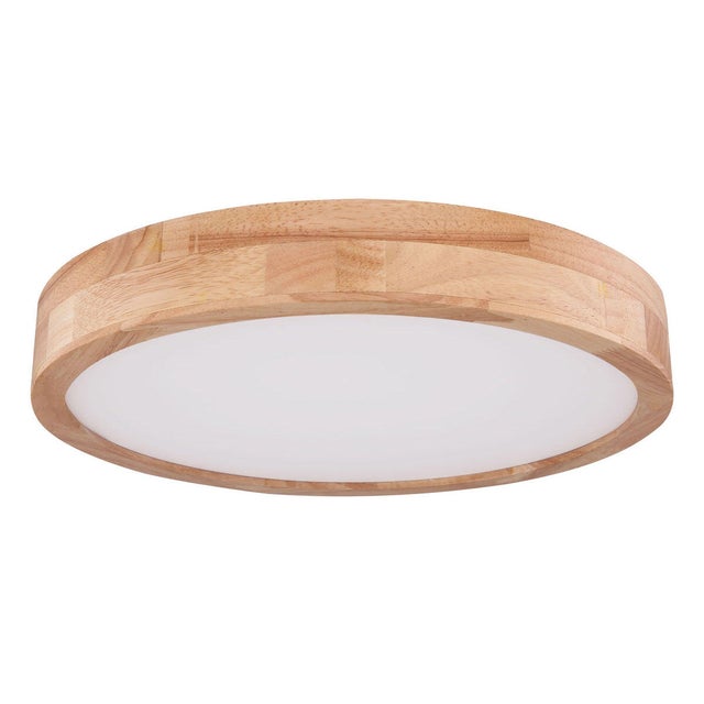 Plafoniera scandinavo Liza LED integrato bianco e faggio, in acrilico,