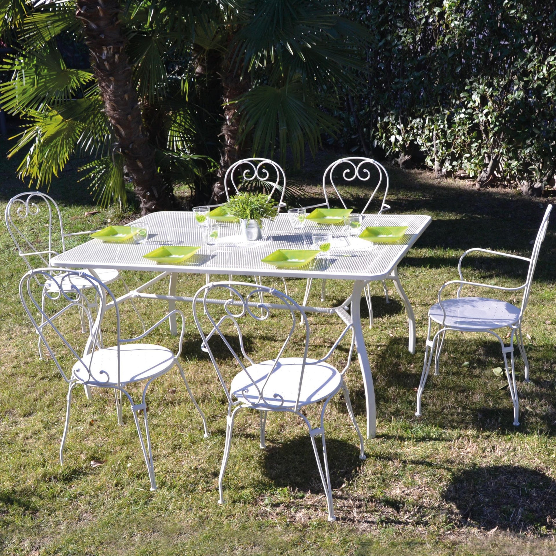 Set Tavolo E Sedie Desenzano In Metallo Bianco 6 Posti Leroy Merlin