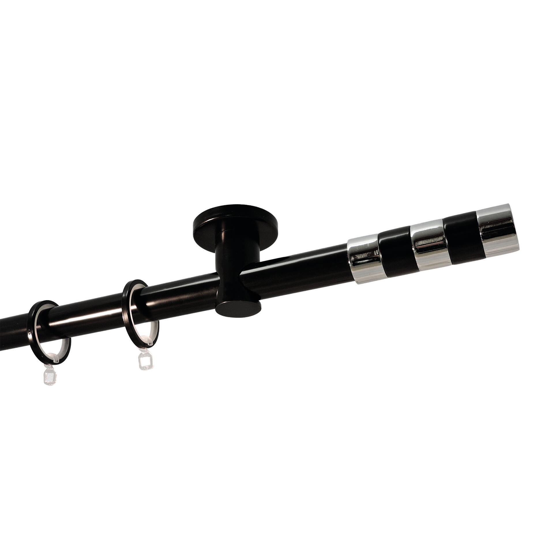 Kit bastone per tenda Riflessi in metallo 20 mm nero laccato 200 cm