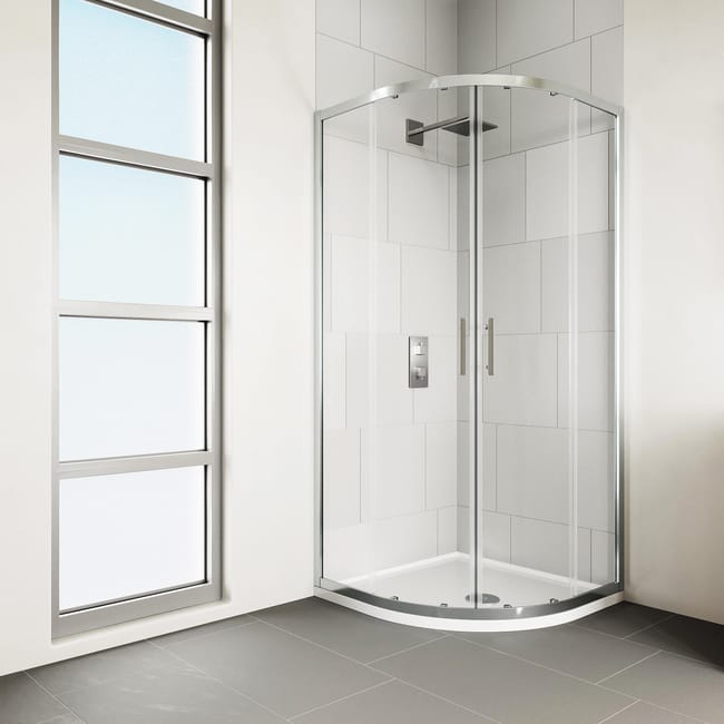 box doccia semicircolare scorrevole verve 80 x 80 cm h 190 cm in vetro temprato spessore 6 mm trasparente cromato leroy merlin