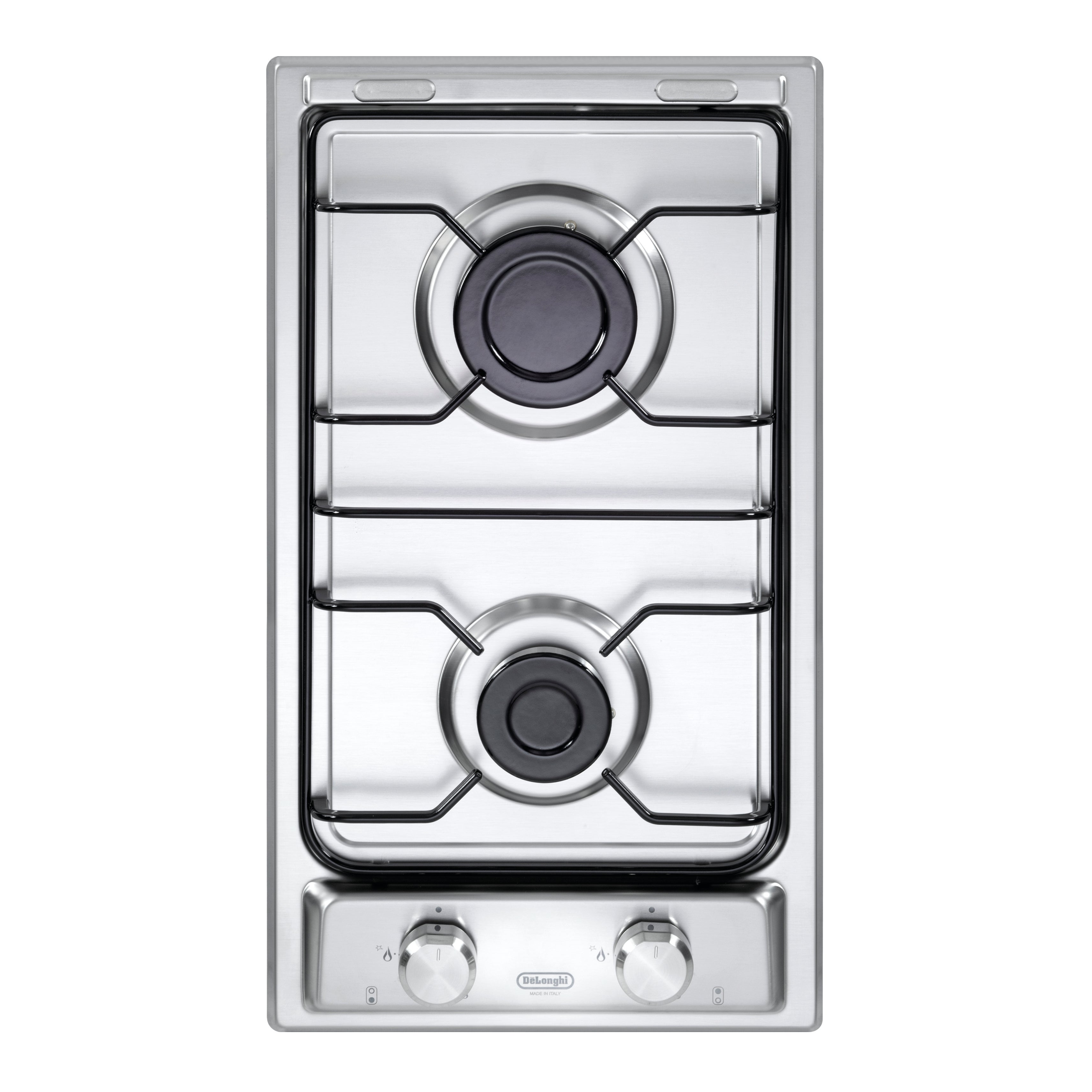 Piano cottura 2 fuochi L 28.8 cm I 23D DE'LONGHI grigio inox griglie in  acciaio smaltato | Leroy Merlin