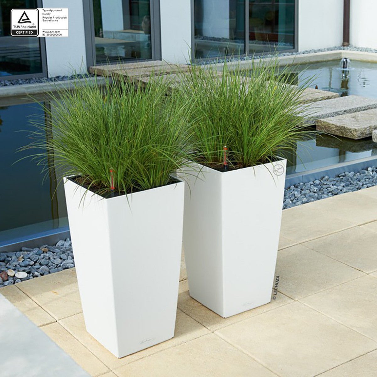 Portavaso resina bianco lucido cm ø45h120