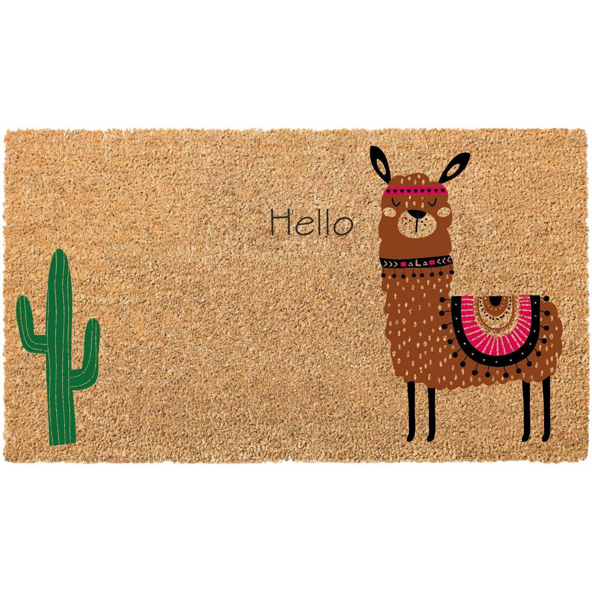 Zerbino Italo Hello lama in cocco multicolor 40x70 cm