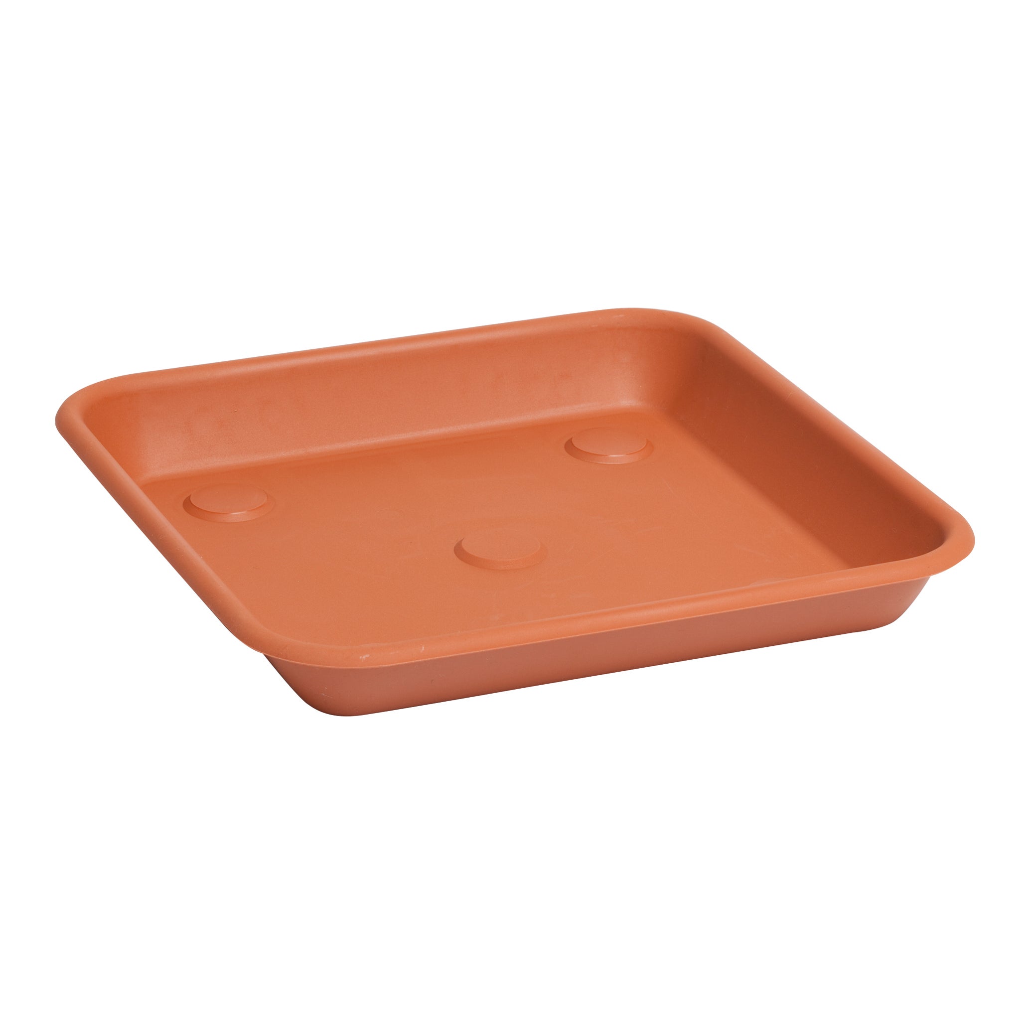 Vaso Rotondo Per Piante 40 Cm Con Sottovaso 33 Cm - Plastica Color Terracotta - Per Esterno, Giardino, Balcone Con Fori Di Drenaggio