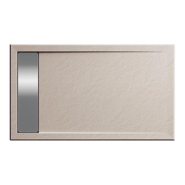 Piatto Doccia Acrilico Rinforzato Fibra Di Vetro Bali Stone 120 X 80 Cm Sabbia Con Superficie Effetto Ardesia Leroy Merlin Leroy Merlin Piatti Doccia Rettangolari