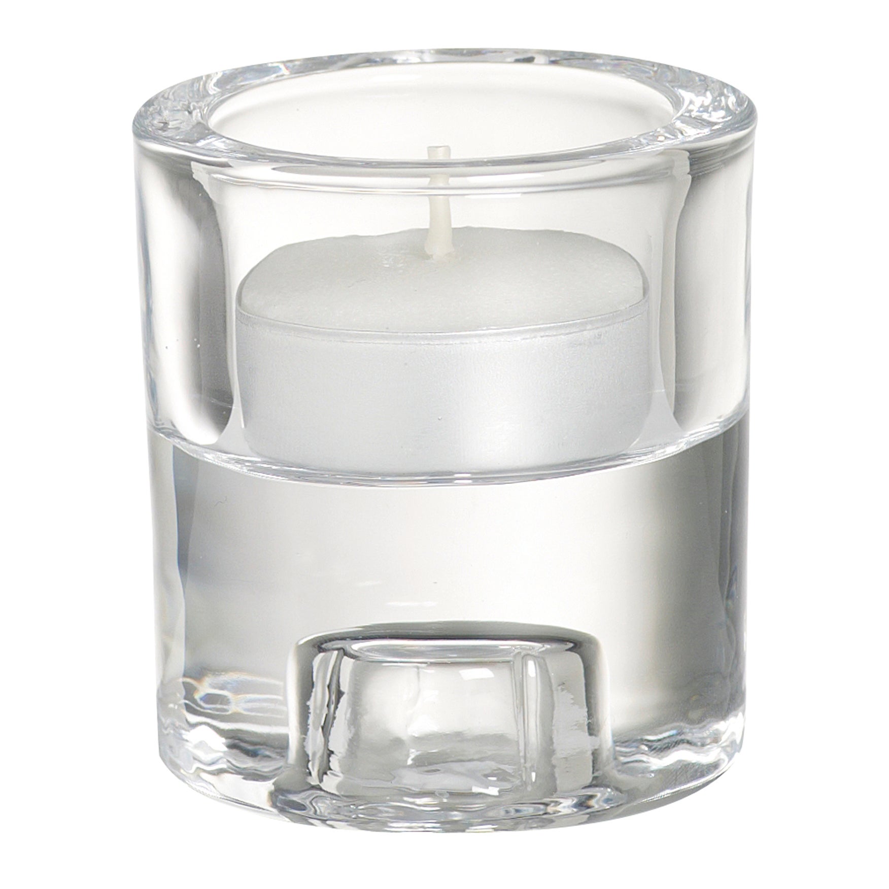 Porta tea light in vetro trasparente H 6 cm, L 6.5 x Ø 6.5 cm