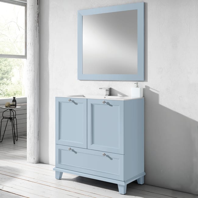 Mobile Da Bagno Sotto Lavabo L 80 X In Agglomerato Blu Ghiaccio Leroy Merlin Sottolavabo Bagno Leroy Merlin