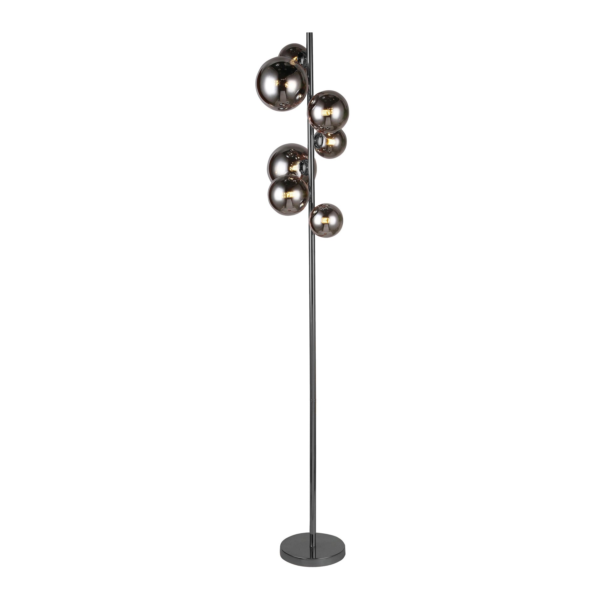 Lampada da terra Villa nero e cromo, in metallo, H 155 cm, G9 7xMAX5W WOFI