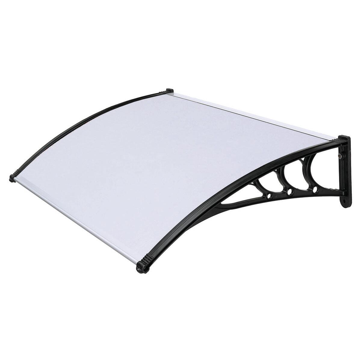 Pensilina in policarbonato grigio L 150 x P 100 cm struttura in pvc
