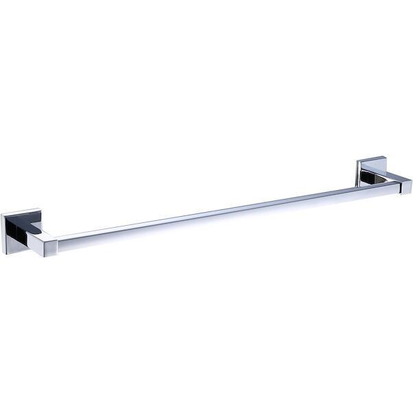 Porta salviette fisso a muro 1 barra argento cromo lucido L 49 cm