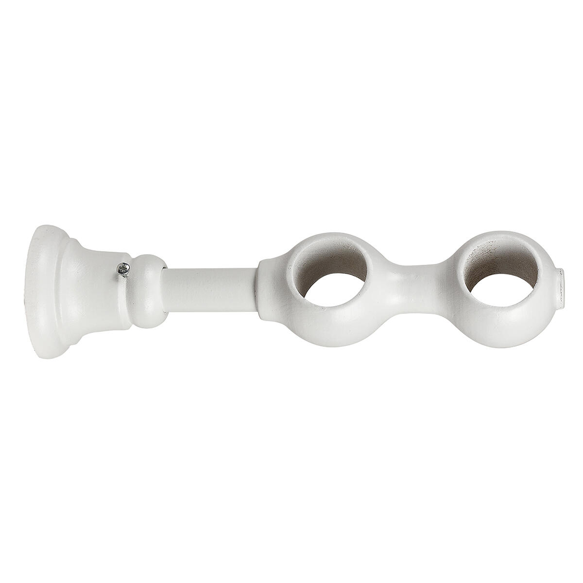 Supporto doppio aperto Ø28mm Brest in legno bianco opaco 2.2cm