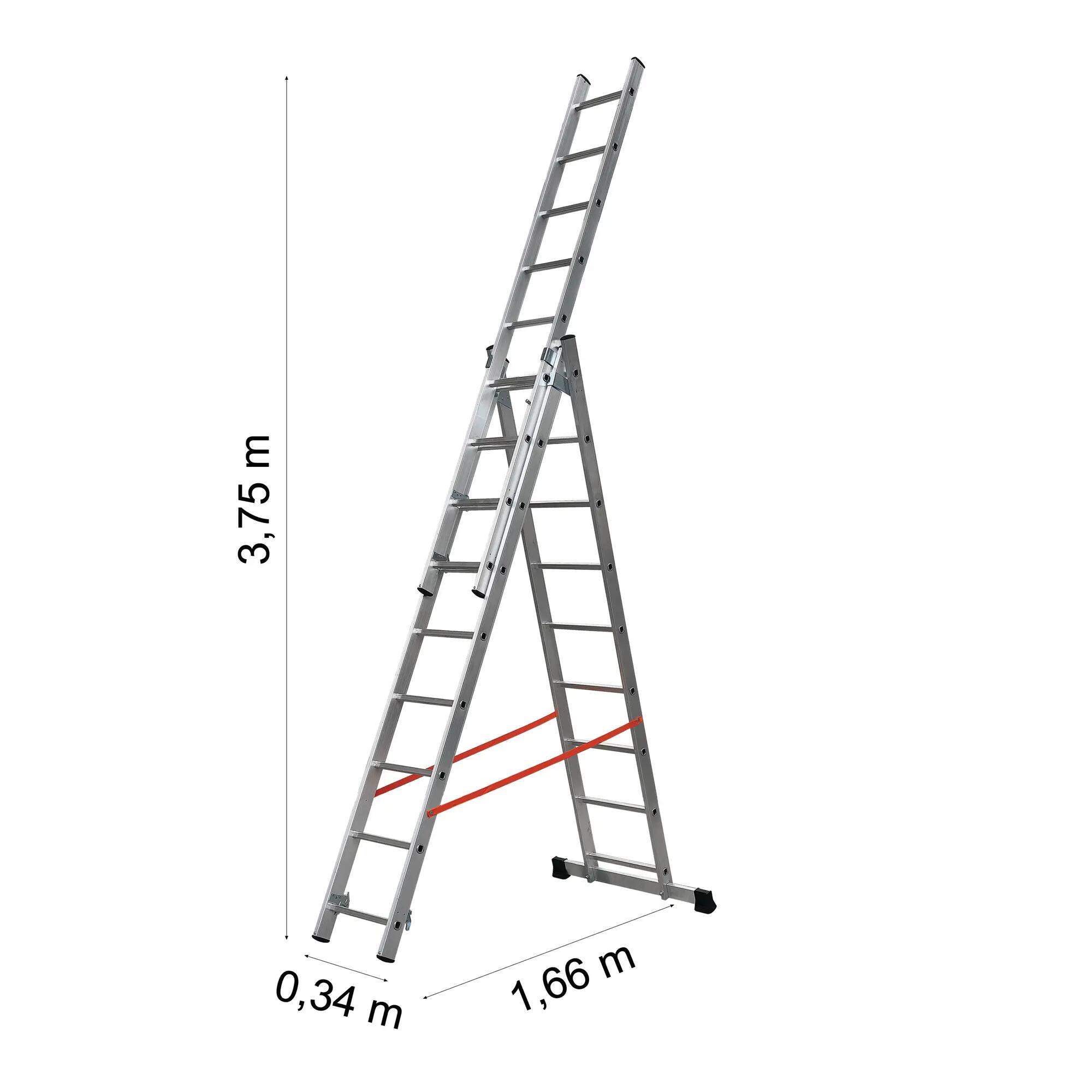 Scala a sfilo GIERRE Modula 3 rampe in alluminio 3x9 gradini per lavori fino a 6.2 m - 2