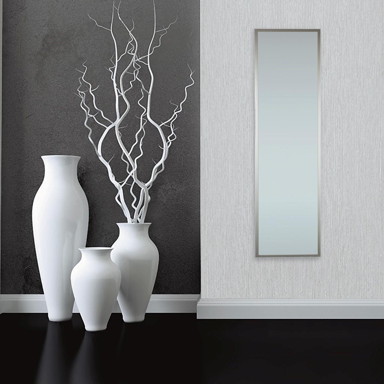 Seaboard End Saga Specchio da parete rettangolare Milo argento 30x120 cm INSPIRE | Leroy  Merlin