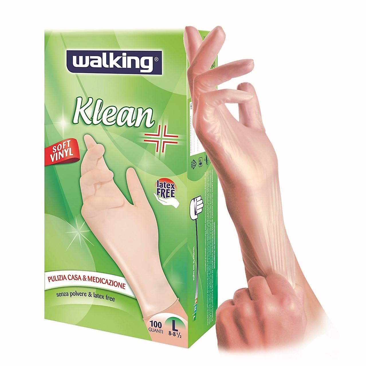 Guanti in vinile WALKING Klean 9 / L , 100 pezzi