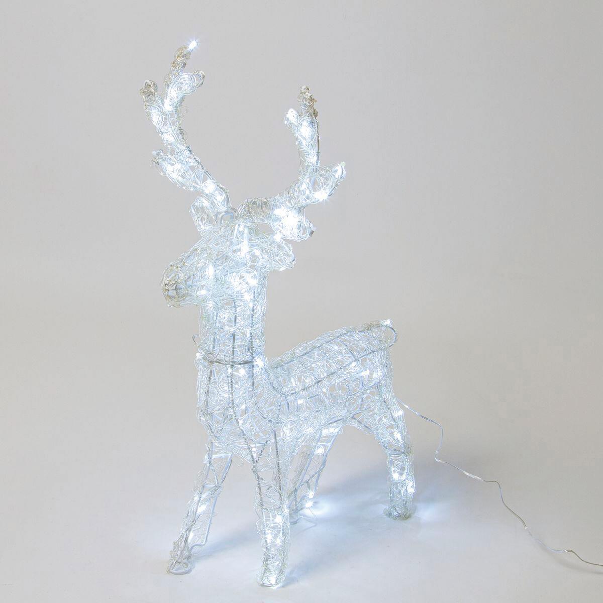 Renna 3D 100 lampadine bianco freddo H 60 cm - 2
