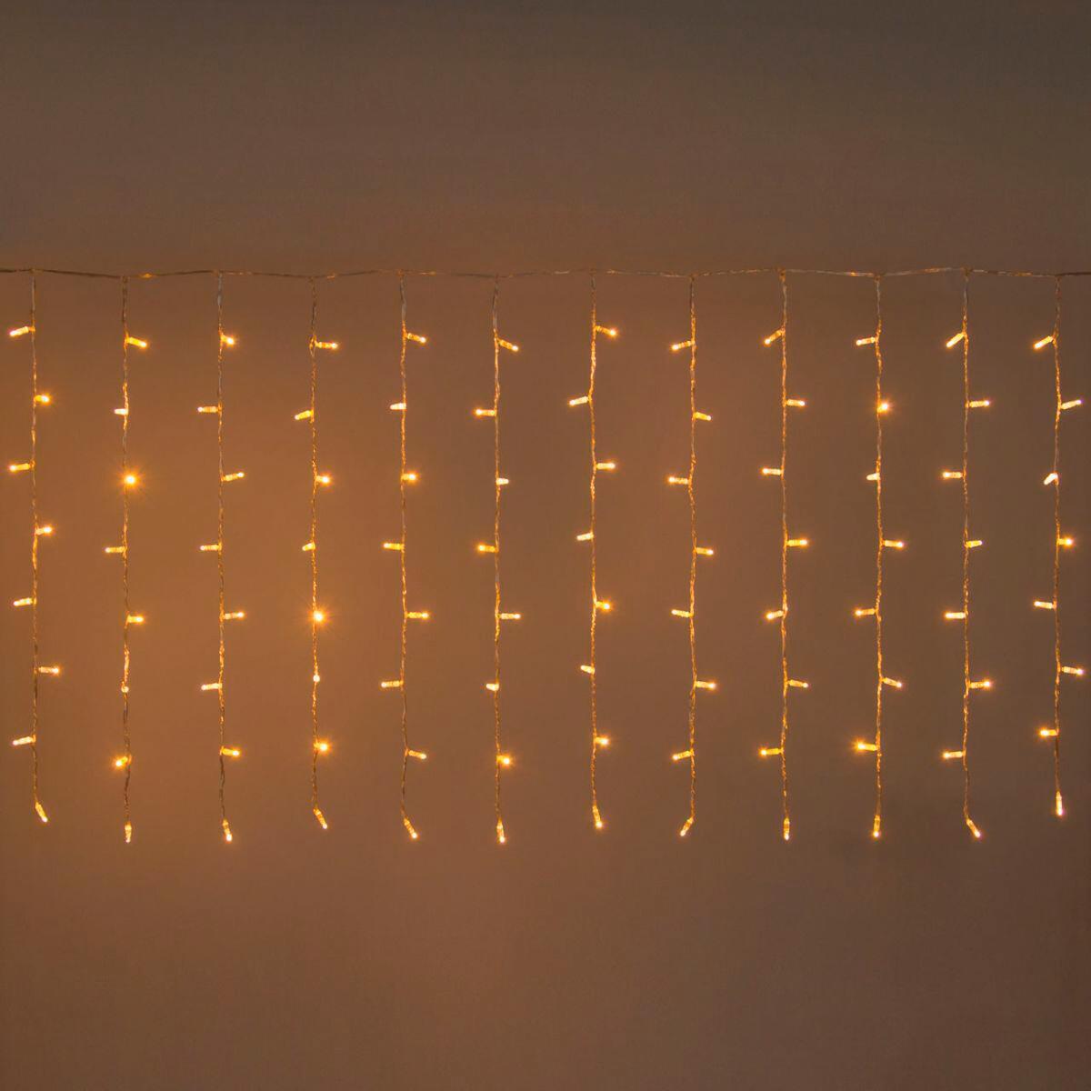 Tenda luminosa 96 lampadine led bianco caldo H 100 x L 200 cm - 1
