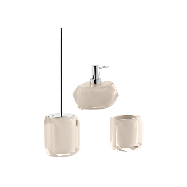 Set Di Accessori Per Bagno Chanelle Tortora In Resina 3 Pezzi Leroy Merlin Accessori Per Il Bagno Leroy Merlin