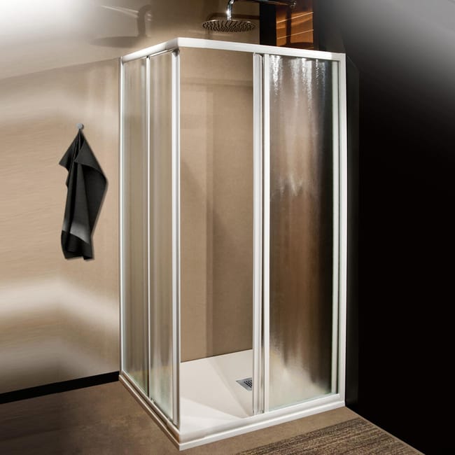 box doccia rettangolare scorrevole plumin 65 x 80 cm h 185 cm in vetro temprato spessore 3 mm acrilico piumato bianco leroy merlin