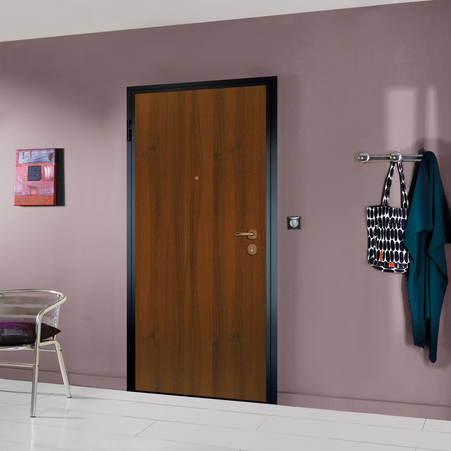 Porta Blindata Motorizzata Noce L 90 X H 210 Cm Destra Leroy Merlin