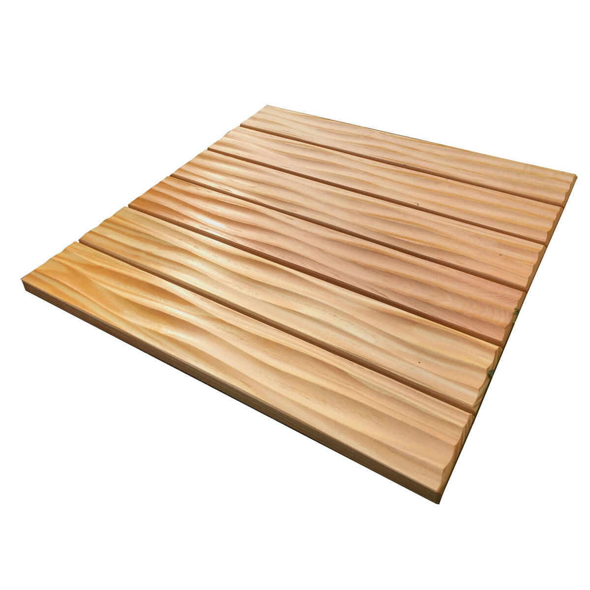 Pedana Per Doccia In Larice 54x68 Cm, 14 Doghe Avvitate, Angoli Arrotondati, Per Piatto Doccia 70x90 Cm