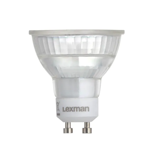 Lampadina LED, GU10, Faretto, Trasparente, Luce calda, 6W=600LM (equiv 60 W), 100° , LEXMAN - 1