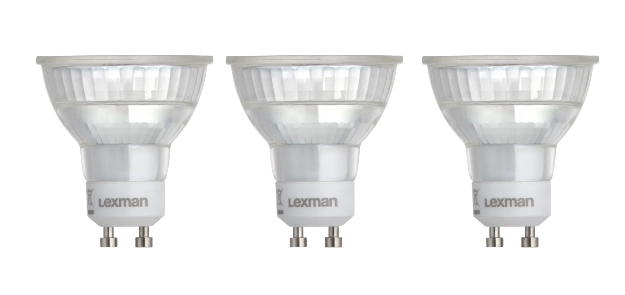Set di 3 lampadine LED, GU10, Faretto, Trasparente, Luce calda, 5.2W=460LM (equiv 50 W), 100° , LEXMAN - 7