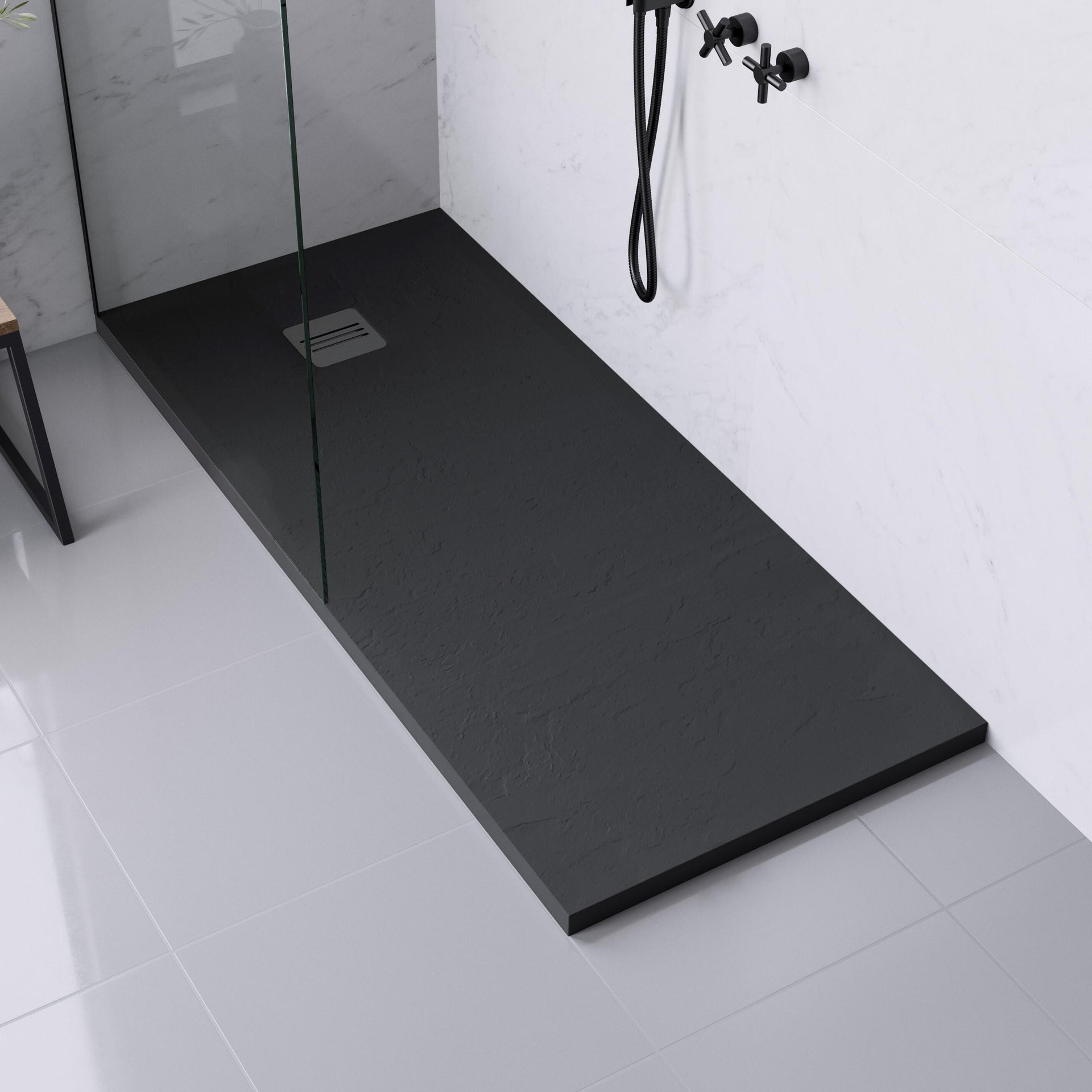 Piatto Doccia Ultrasottile Resina Remix 90 X 160 Cm Nero Leroy Merlin