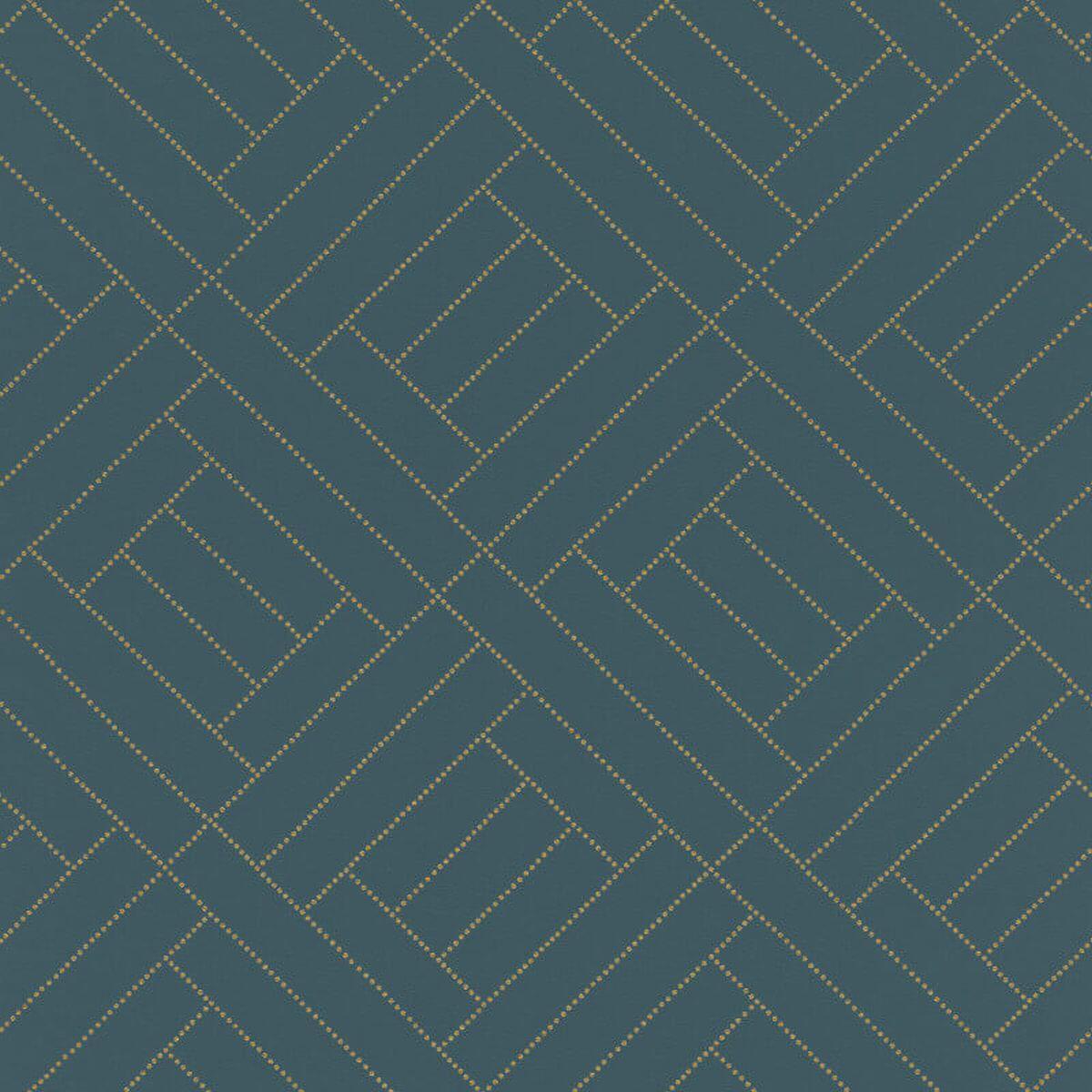 Carta Da Parati Rettangoli Petrolio E Oro 53 Cm X 10 5 M Leroy Merlin