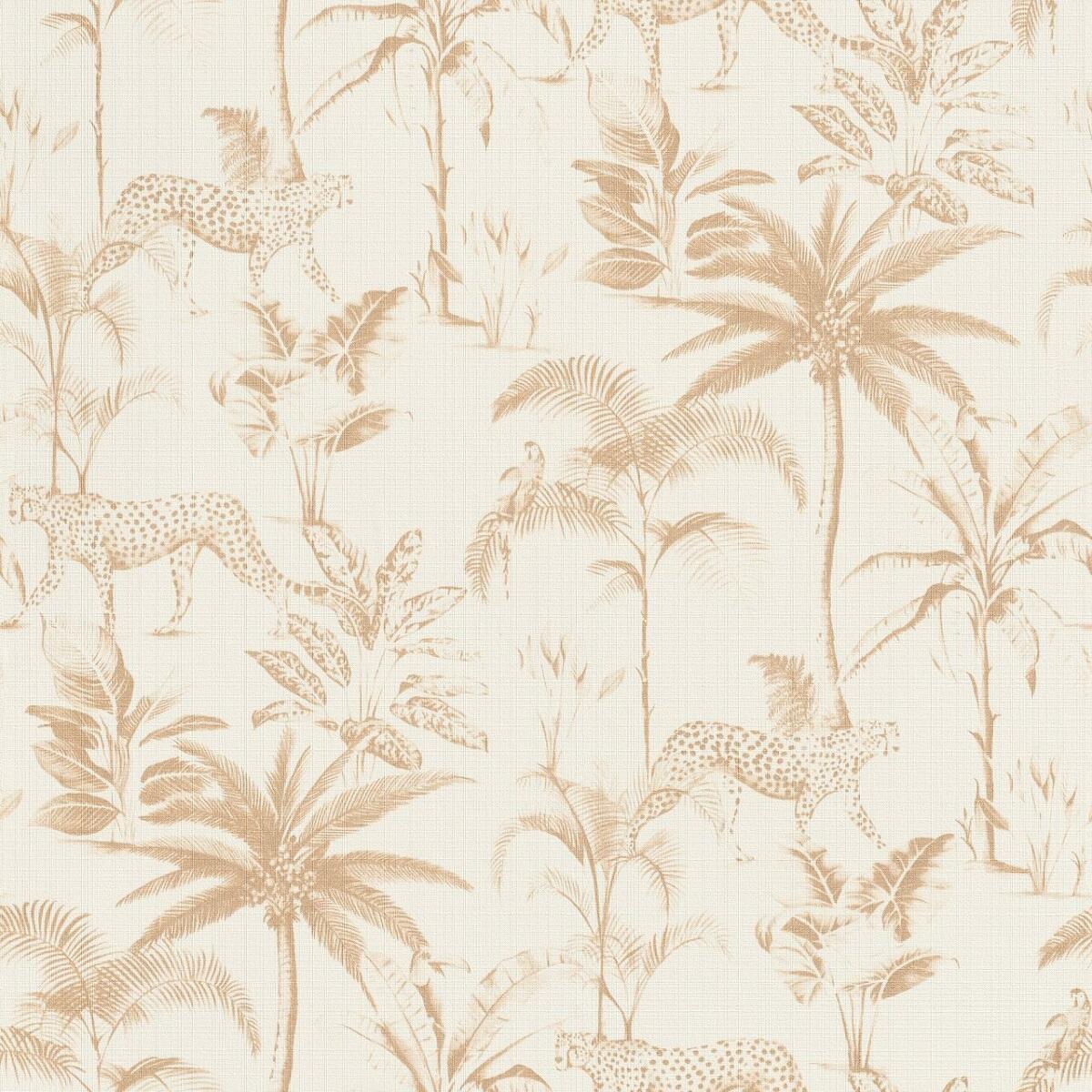 Carta Da Parati Palme E Animali Oro 53 Cm X 10 05 M Leroy Merlin