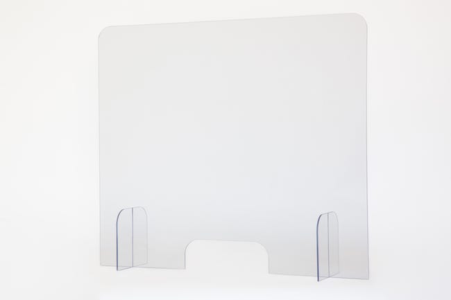 Schermo di protezione con passacarte policarbonato trasparente 96 cm x 82 cm, Sp 5 mm - 1