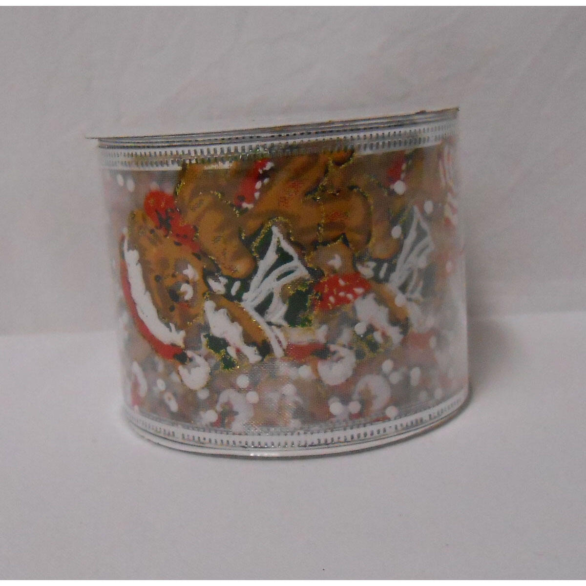 Decorazione per albero di natale in tessuto trasparente verde rossoL 6.3 cm