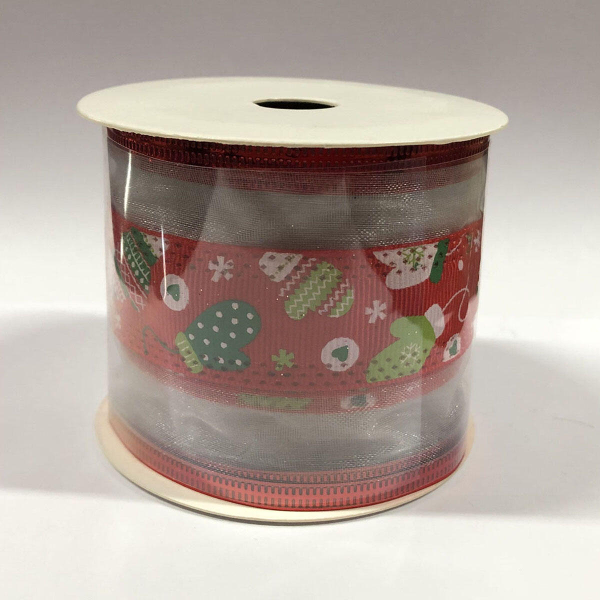 Decorazione per albero di natale in tessuto rosso biancoL 6 cm