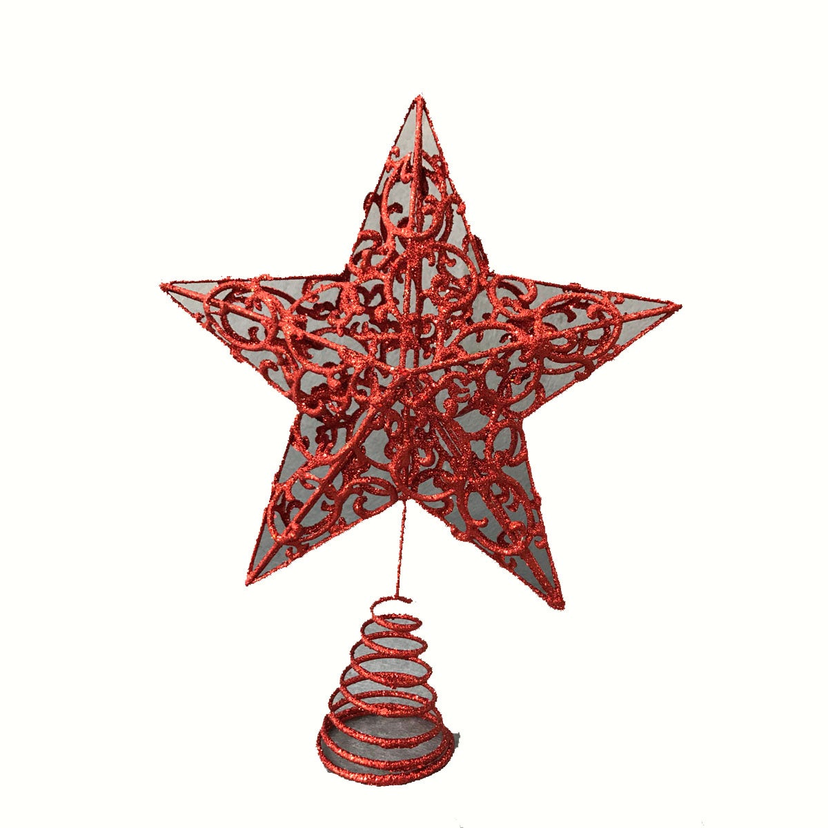 Puntale per albero di natale rossoin metallo