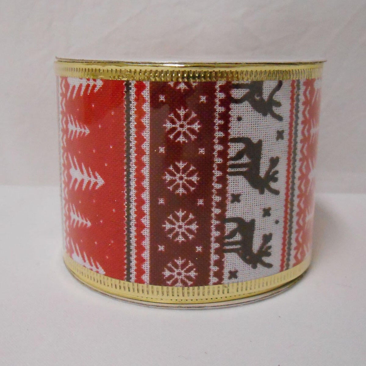 Decorazione per albero di natale in tessuto rosso biancoL 6.3 cm