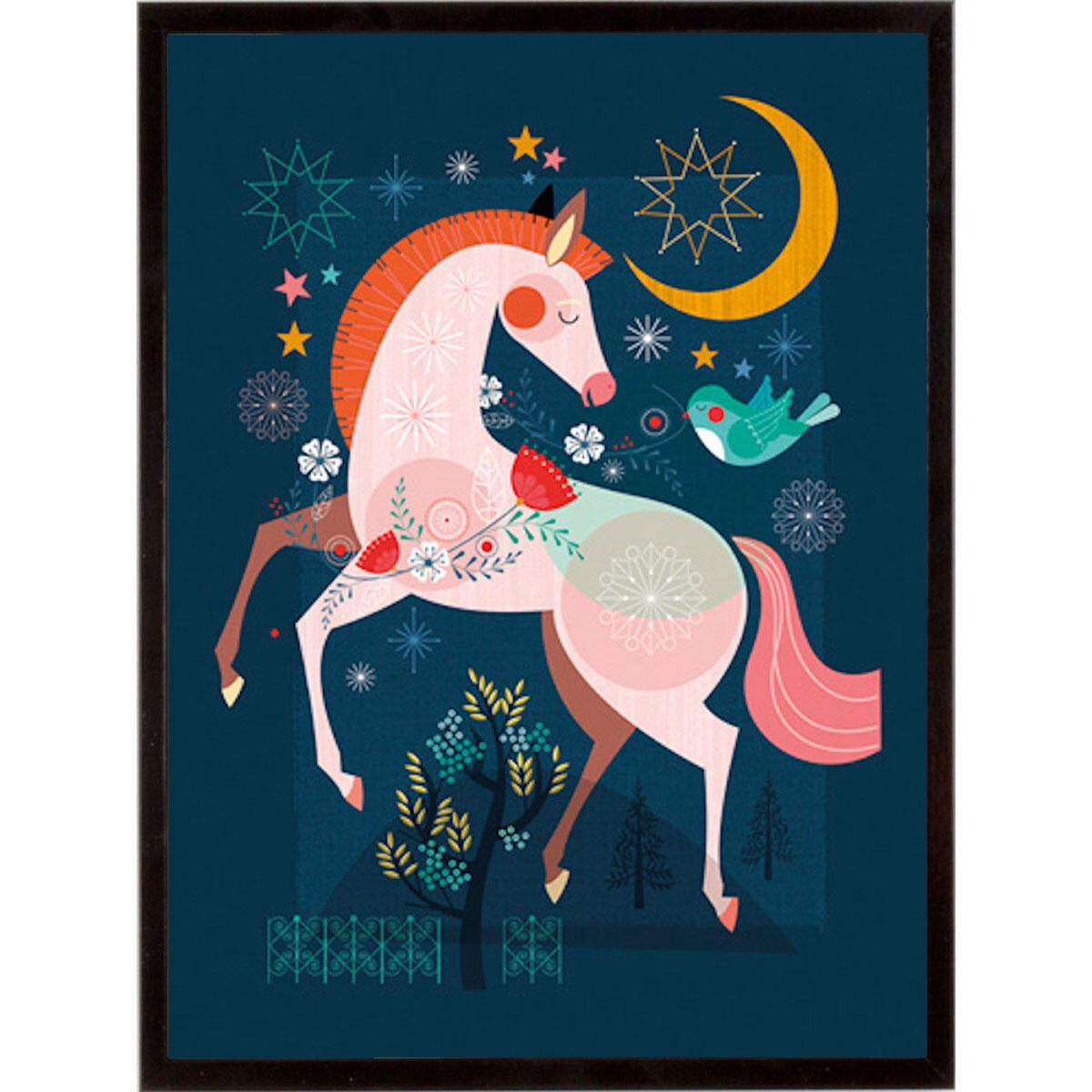 Stampa incorniciata MOON HORSE 32x42 cm