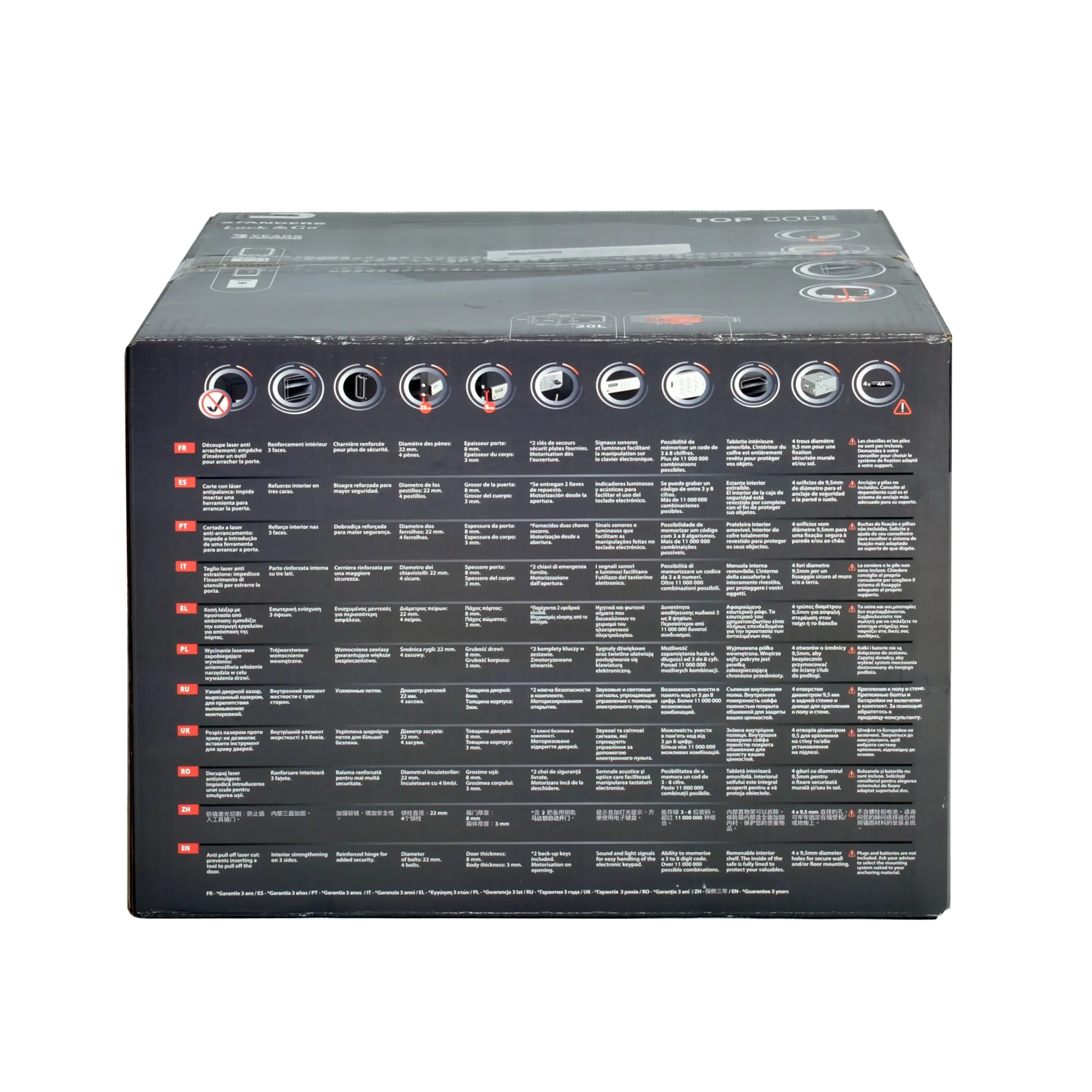 Cassaforte con codice elettronico STANDERS Top Code SFT-25AT-30D da fissare/a incasso L 35 x P 30 x H 25 cm - 12
