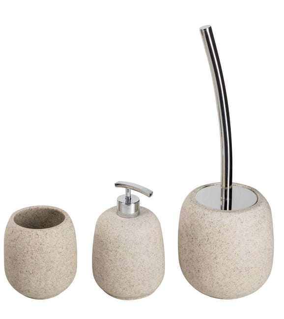 Set Di Accessori Per Bagno Afra Sabbia In Resina 3 Pezzi Leroy Merlin Accessori Da Bagno Leroy Merlin