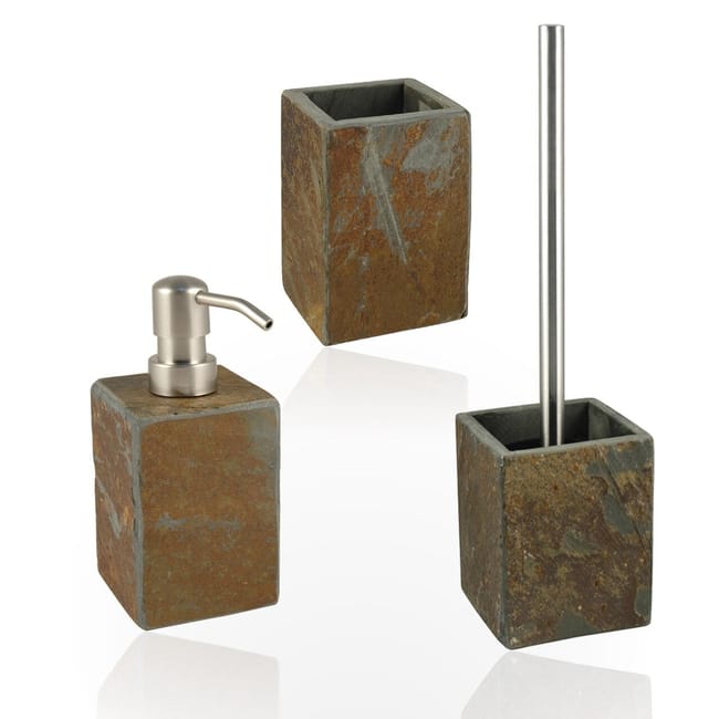 Set Di Accessori Per Bagno Heavy Ruggine In Pietra 3 Pezzi Leroy Merlin Set Accessori Bagno Leroy Merlin